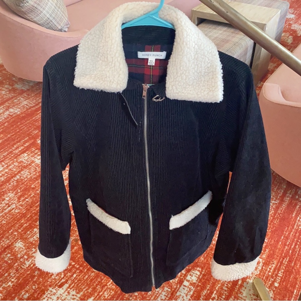 Honey Punch Jackets & Coats Honey Punch Black Jacket size M/L NWOT